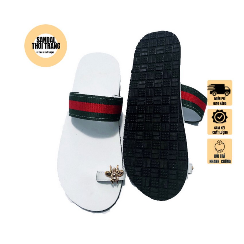 Dép sandal nữ xỏ ngón, SANDALTHOITRANG Dép nữ sỏ ngón dù xanh lá ong full size 30-44