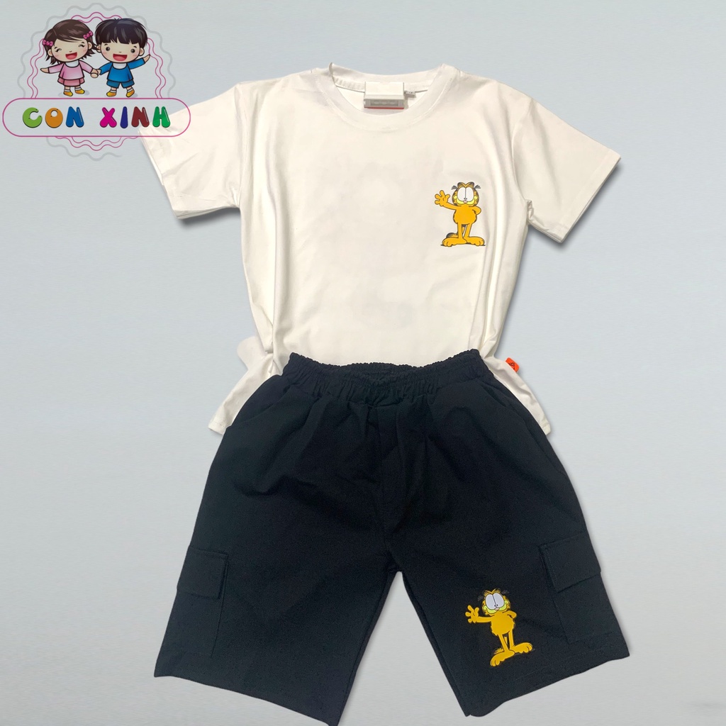 Bộ đồ bé trai CONXINH cotton in hình mèo Masupilami,set quần áo trẻ em từ 5 đến 14 tuổi