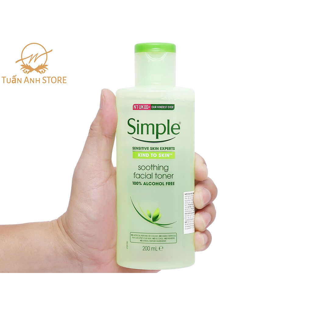 Nước Hoa Hồng Simple Toner Simple Kind To Skin Soothing Facial Cân Bằng Ẩm Cho Da 200ml