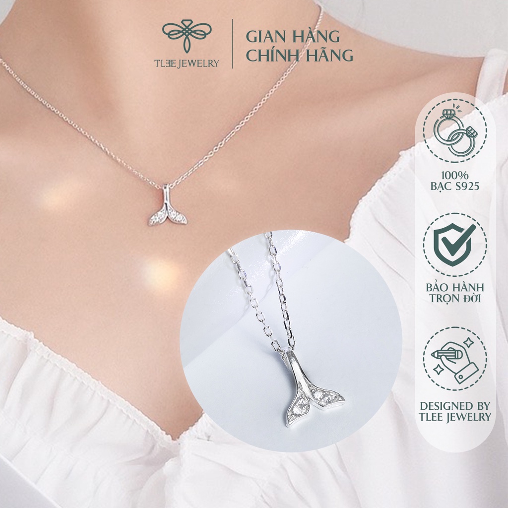 Dây chuyền bạc nữ TLEE mặt hình đuôi cá nạm đá lấp lánh NCJ D0106