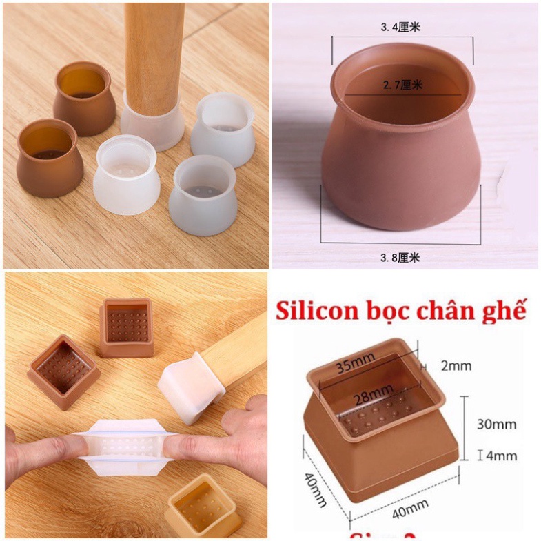 Vỏ bọc chân bàn ghế bằng silicon dày SIGO