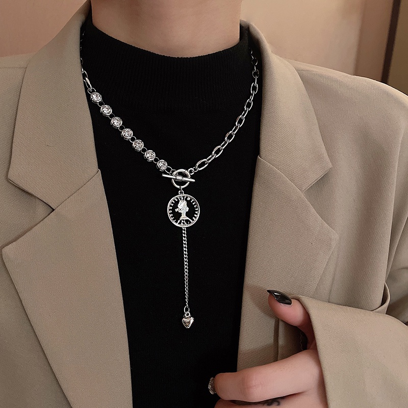 Vòng cổ Mặt Trái Tim Thời Trang Hip Hop Cổ Điển