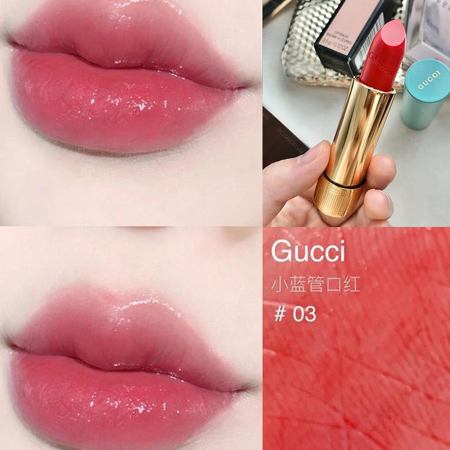 SON DƯỠNG CÓ MÀU GUCCI ROUGE BAUME À LÈVRES LIP BALM NO.03 RENÉ PINK CHÍNH HÃNG - 7989