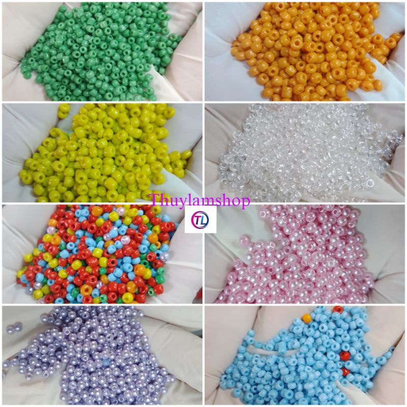 Bịch 20g hạt nhựa acrylic nhiều màu lựa chọn 3li làm trang sức