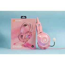 Tai nghe Gaming Dareu EH469 Pink Hồng  RGB Led - Hàng Chính Hãng