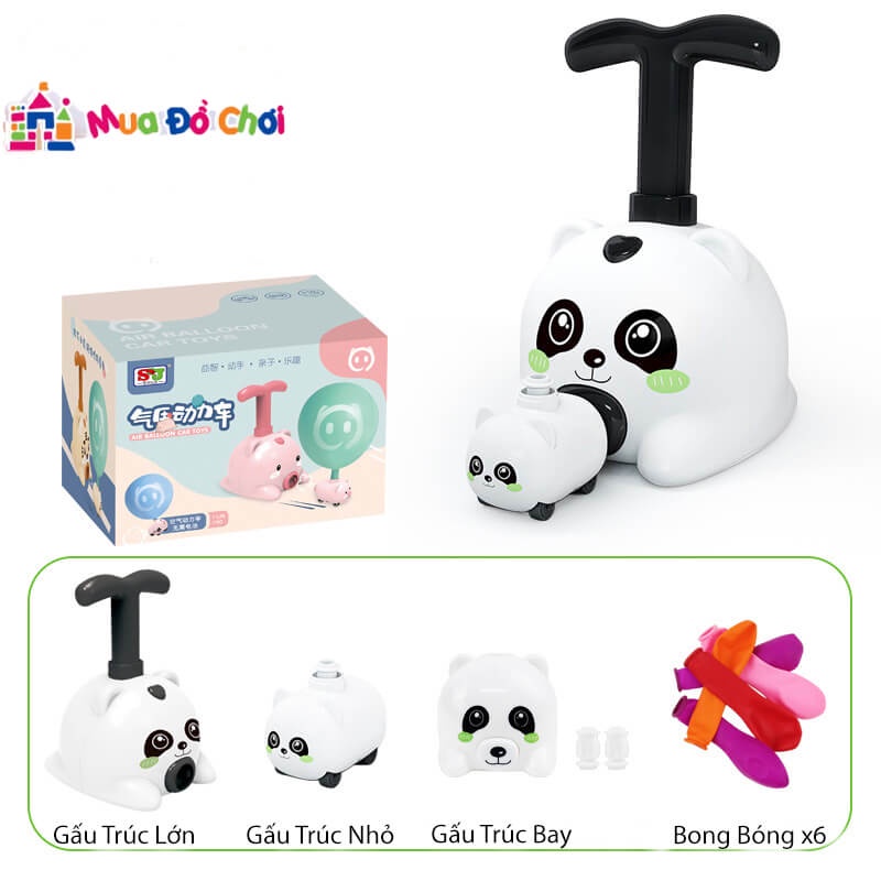 Bộ đồ chơi bơm bóng chạy xe hình thú dành cho các bé