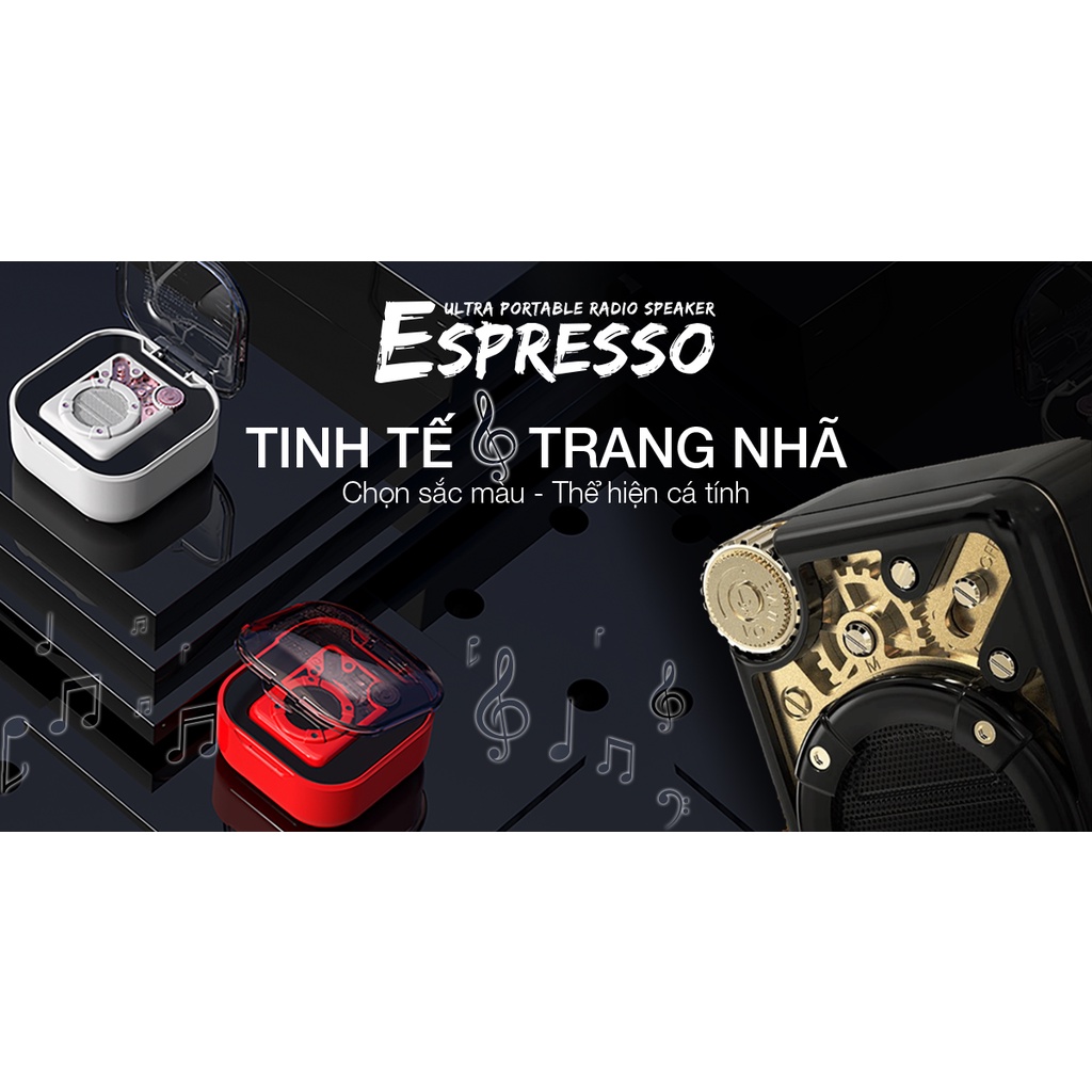 Loa Divoom ESPRESSO 4W - Bluetooth v 5.0, FM radio và TF card - Hàng thanh lý tồn kho
