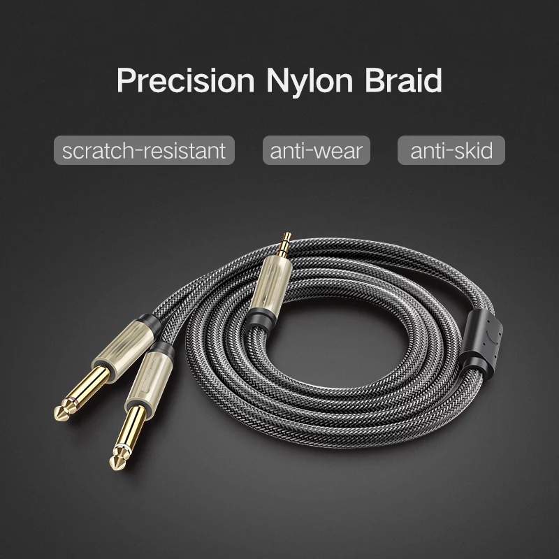 Dây cáp âm thanh nổi 3.5 Mm sang dual 6.5 Mm Sinzero TH6-3.5 (Kết nối âm thanh từ điện thoại, máy tính, ra loa, tai nghe