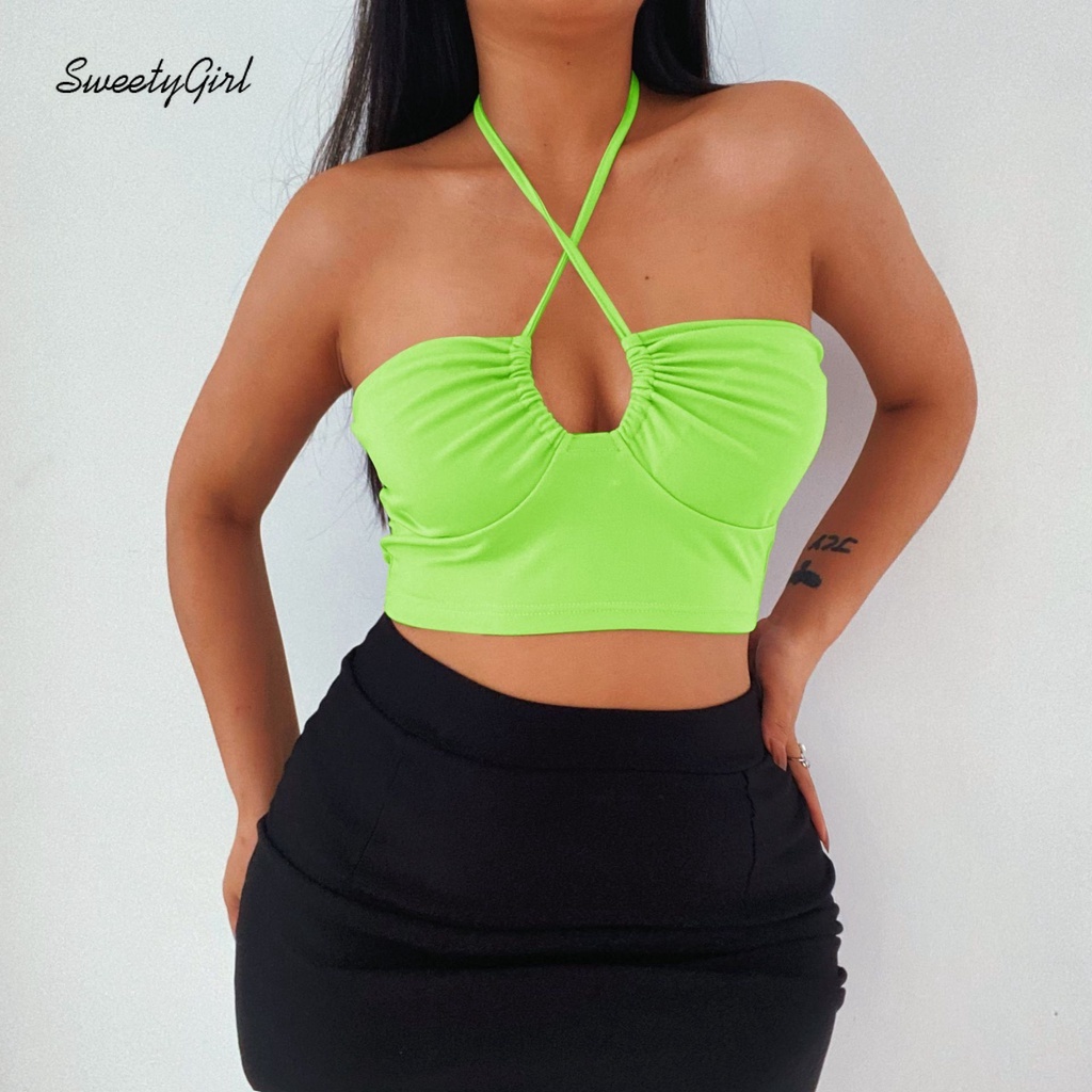 Áo Tank Top Hở Lưng Màu Trơn Thời Trang Quyến Rũ Cho Nữ