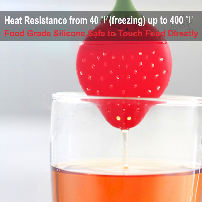 Dụng Cụ Lọc Trà Walfos Bằng Silicon Kiểu Quả Dâu 3 Màu Lựa Chọn