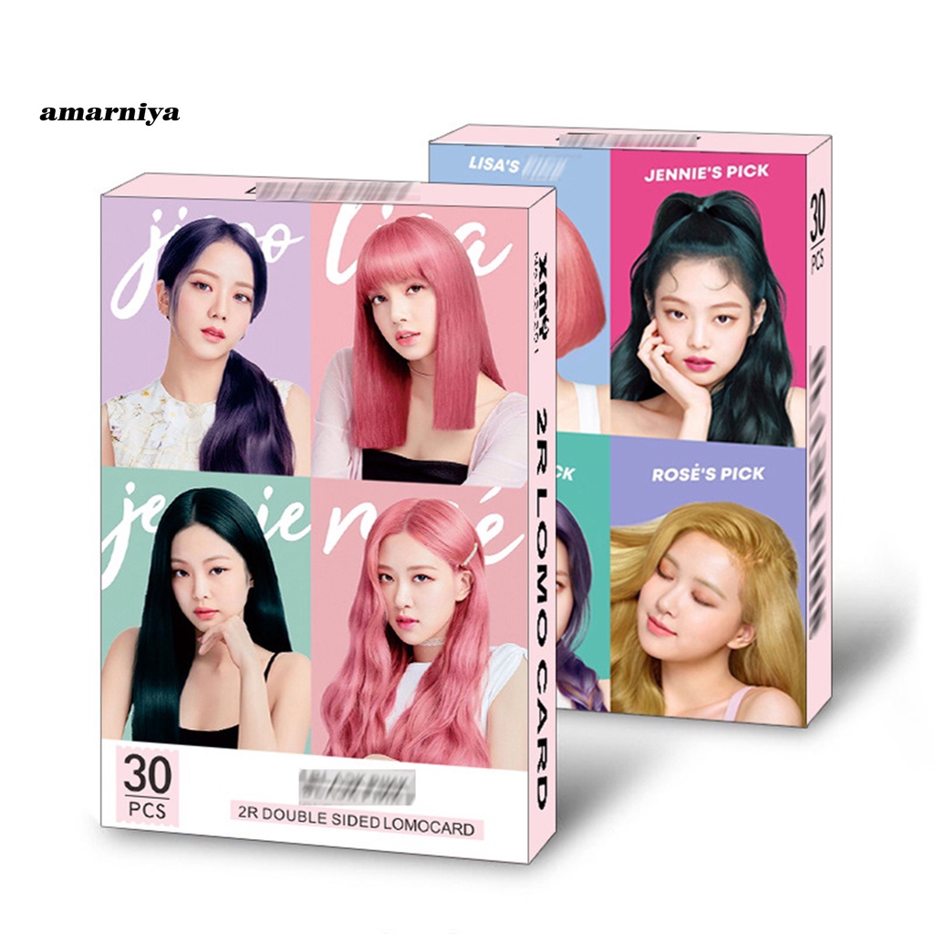 【AY】 30Pcs/Set Message Card Double-sided Design DIY Decoration Idol Figure BLACKPINKS Members High Definition Postcard for Shop