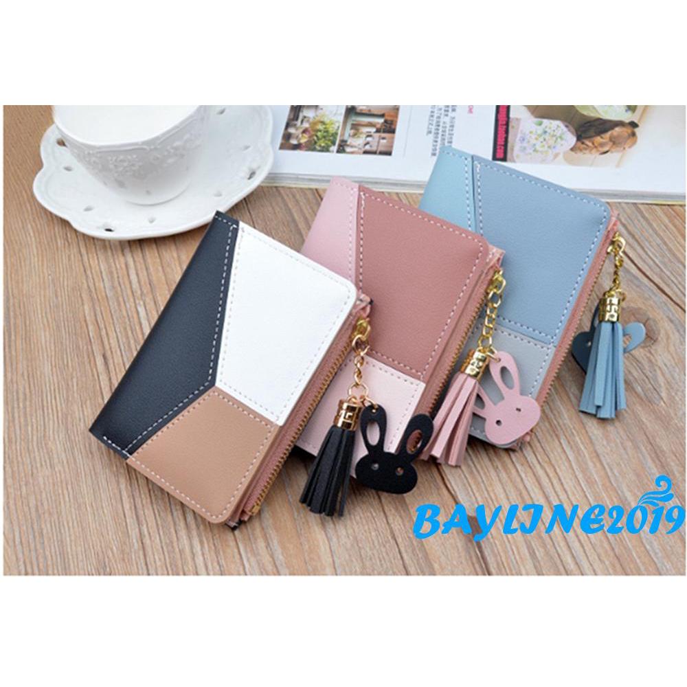 hღ✯Ví ngắn nữ Ví nhỏ bằng da nữ gấp đựng tiền xu Ví đựng tiền