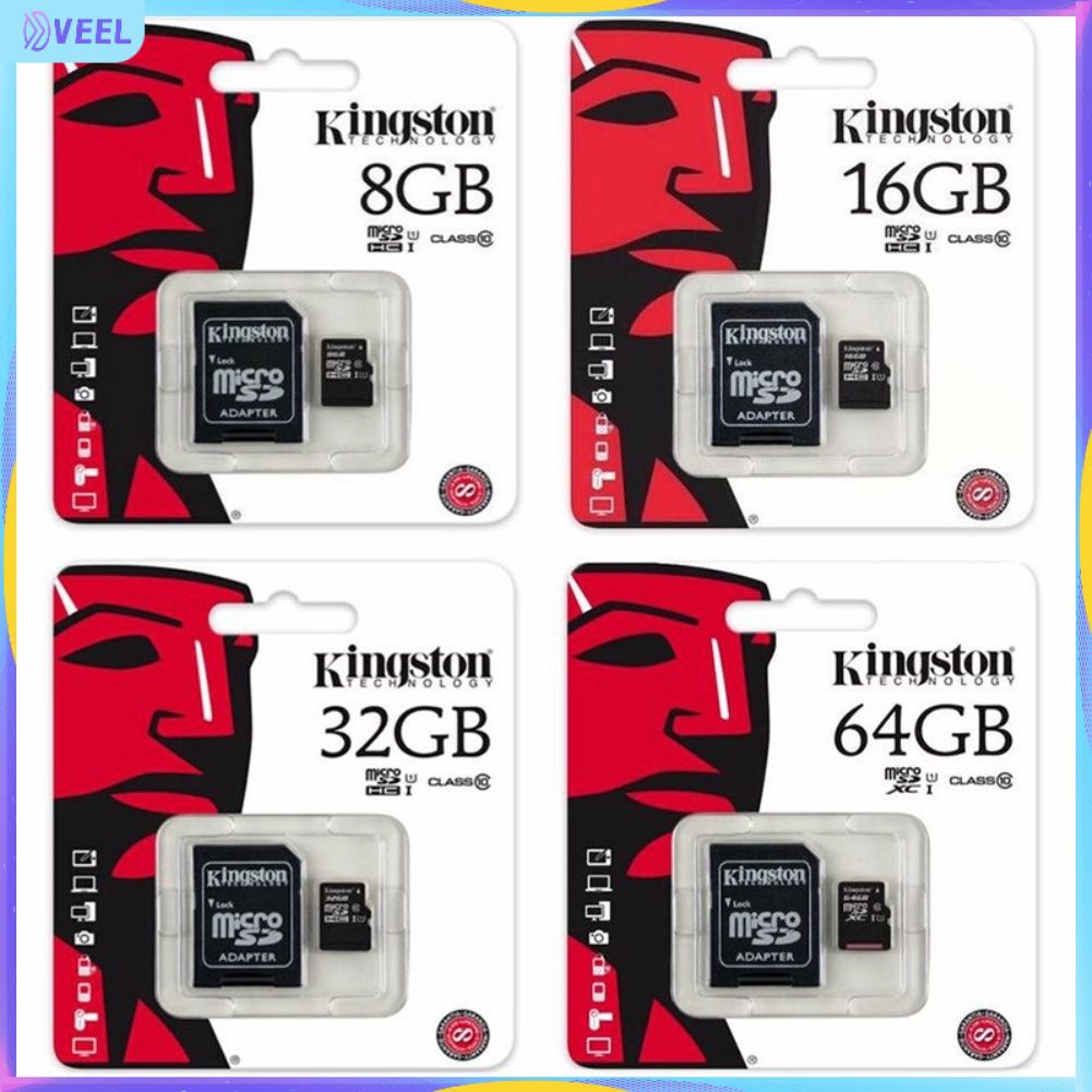 ?????? Kingston Tốc Độ Cao SDHC Kingston SD 16Gb 32Gb 64Gb Thẻ Nhớ Chính Hãng Class 10 Mini thẻ TF Giá Rẻ Adapter 【VEEL】