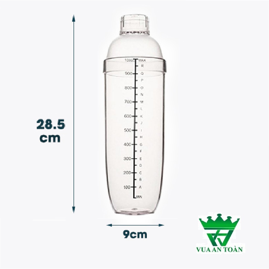 Bình Lắc Nhựa Chịu Nhiệt Chia Vạch 1.000ml