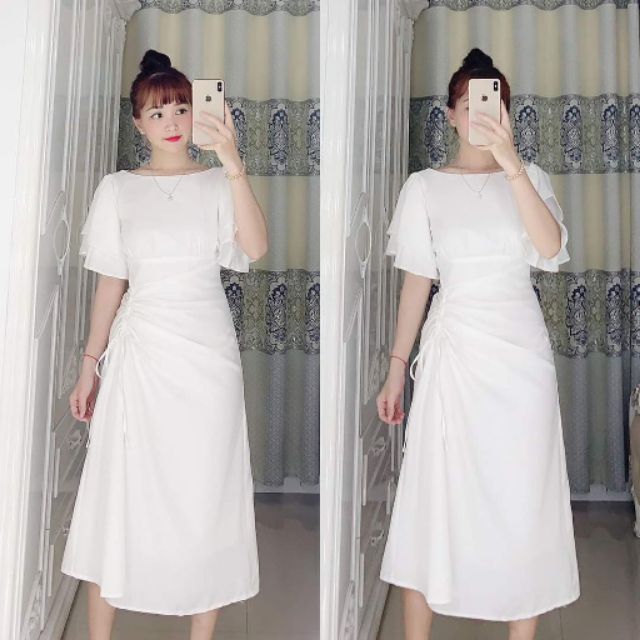 Đầm nữ dút dây bo eo