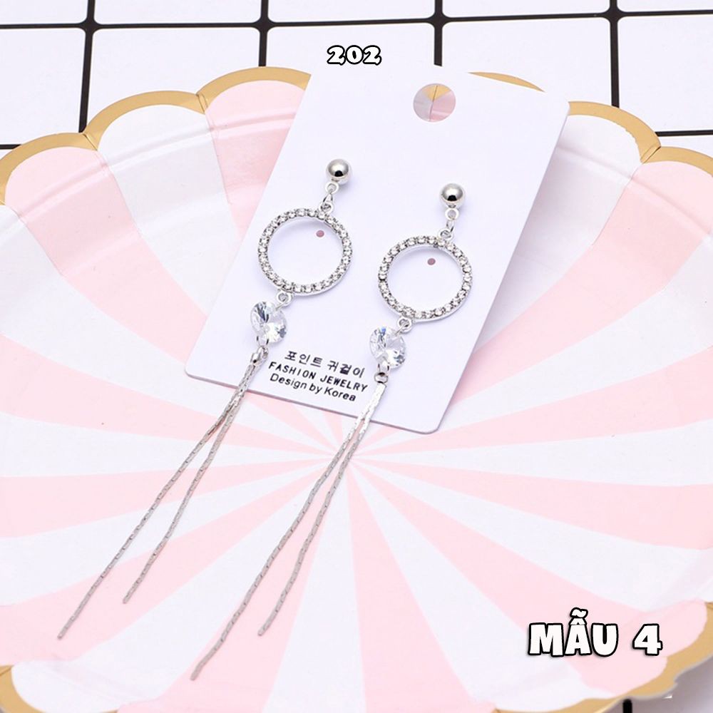 BÔNG TAI THỜI TRANG ĐUÔI DÀI MIX ĐÁ SANG TRỌNG TINH TẾ SH202