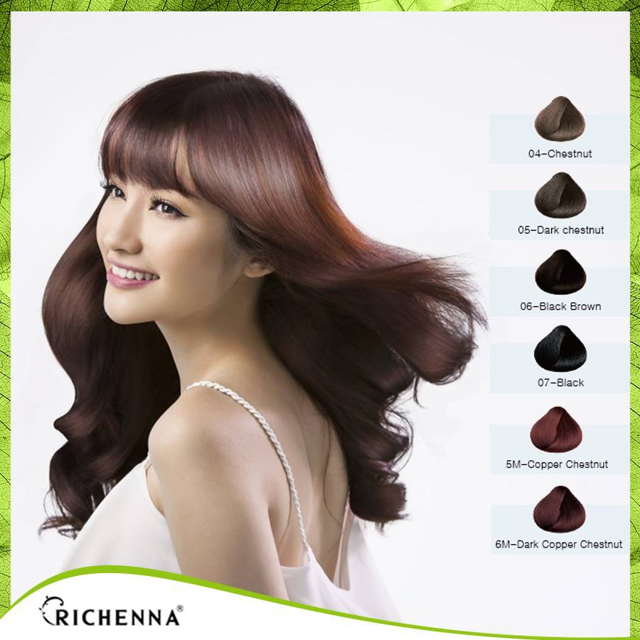Thuốc nhuộm tóc phủ bạc thảo dược Richenna Hi-Speedy Color Hàn Quốc màu nâu ánh đồng 60G | BigBuy360 - bigbuy360.vn