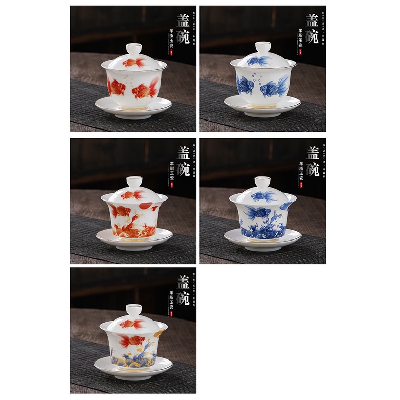 Chén Khải Tiềm Trà Bằng Sứ Trắng Bạch Định Thấu Quang (Dung Tích 170 ml)