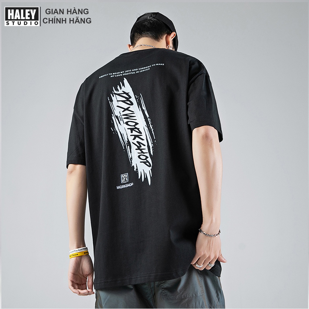 Áo thun Unisex Form rộng tay lỡ Haley street wear TN354 - TN355 Basic cao cấp chất cotton 100% siêu thoáng mát