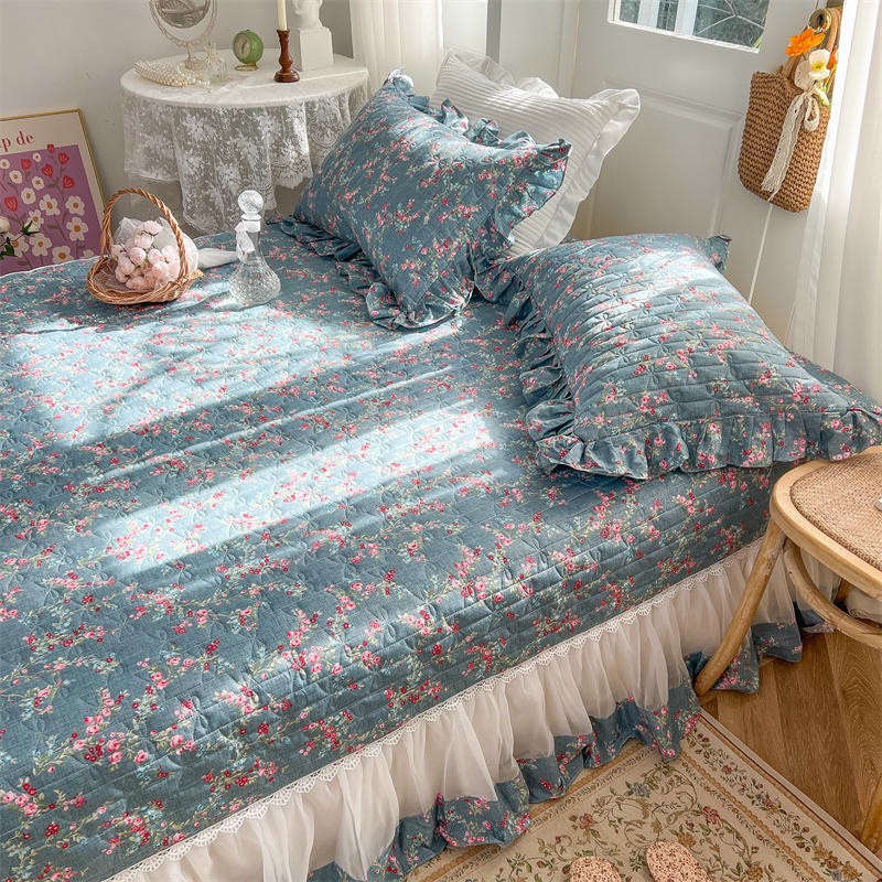 Ga gối phủ ren 100% cotton Hàn Quốc  cao cấp chất liệu mềm mại, thoáng mát, bền đẹp, có thể sử dụng cả 4 mùa sẵn hàng