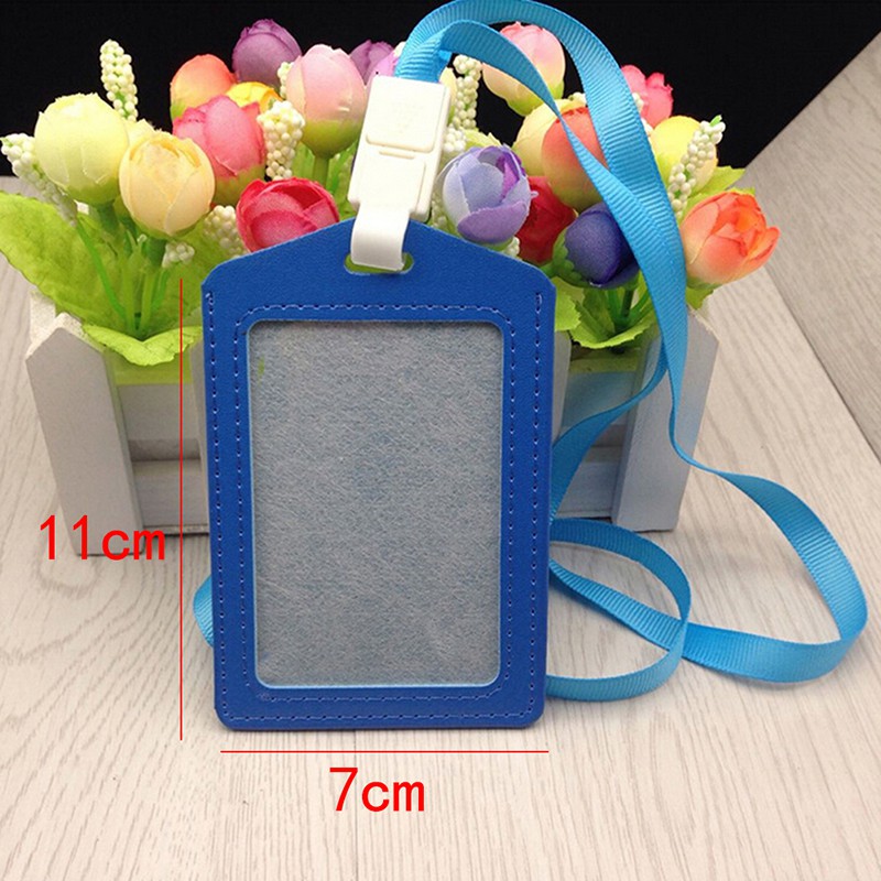 1 Túi Đựng Thẻ Id Bằng Da PU Kèm Vòng cổ Tiện Dụng