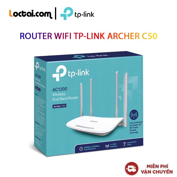 Thiết bị mạng Router Wifi TP-LINK Archer C50 - Hàng Chính Hãng new 100%