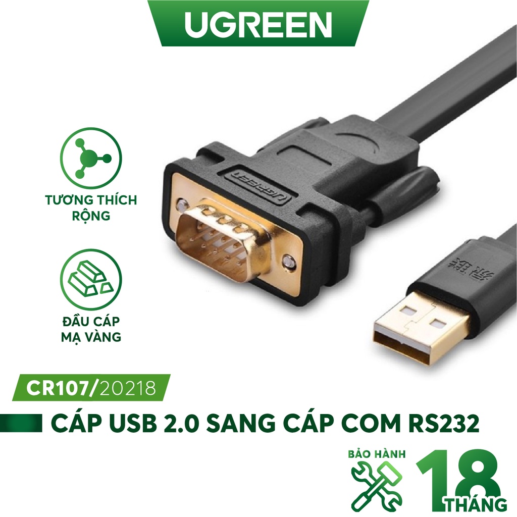 Cáp USB 2.0 sang cáp COM RS232 UGREEN CR107 20218