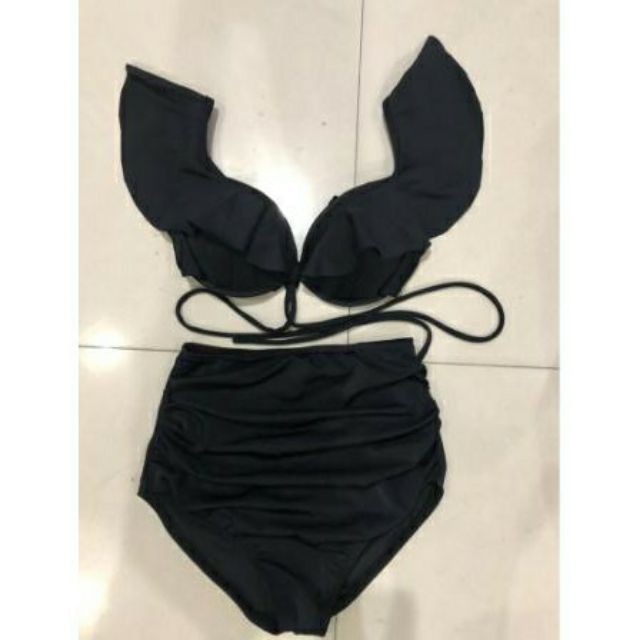 Bikini 2 Mảnh Cánh Tiên, Cap Cao Cực Sexy, Áo Tắm Phối Bèo Đi Biển Nâng Ngực SAVVY ་