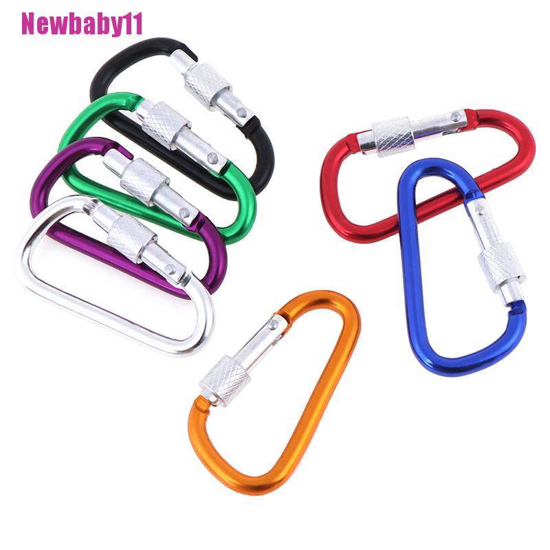 Set 2 Móc Khóa Carabiner Hình Chữ D Bằng Nhôm Màu Sắc Ngẫu Nhiên BABY11