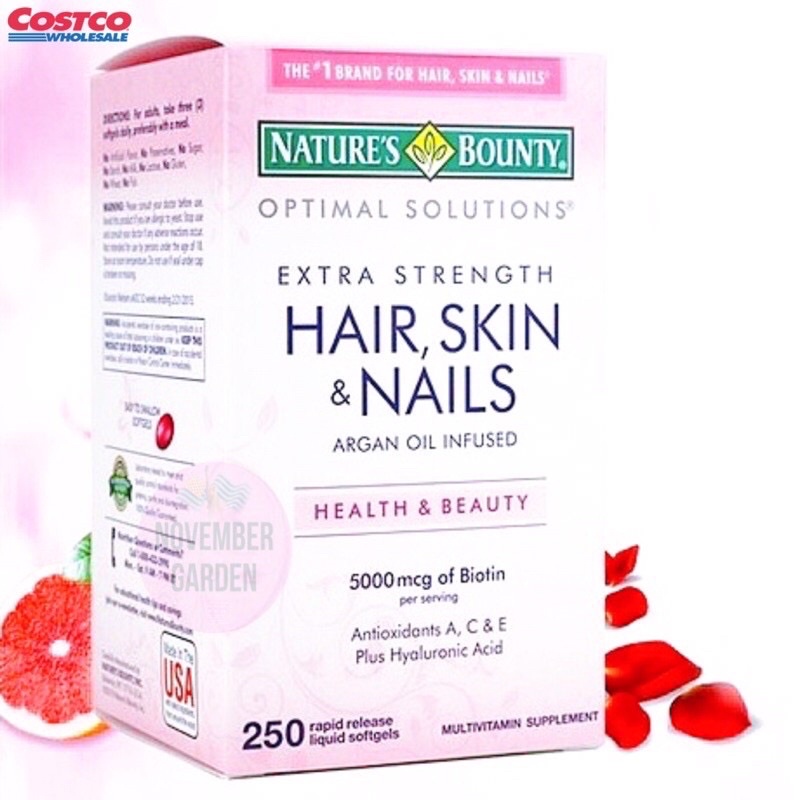 Viên uống đẹp da, tóc và móng Nature’s Bounty Hair Skin & Nails 250 viên