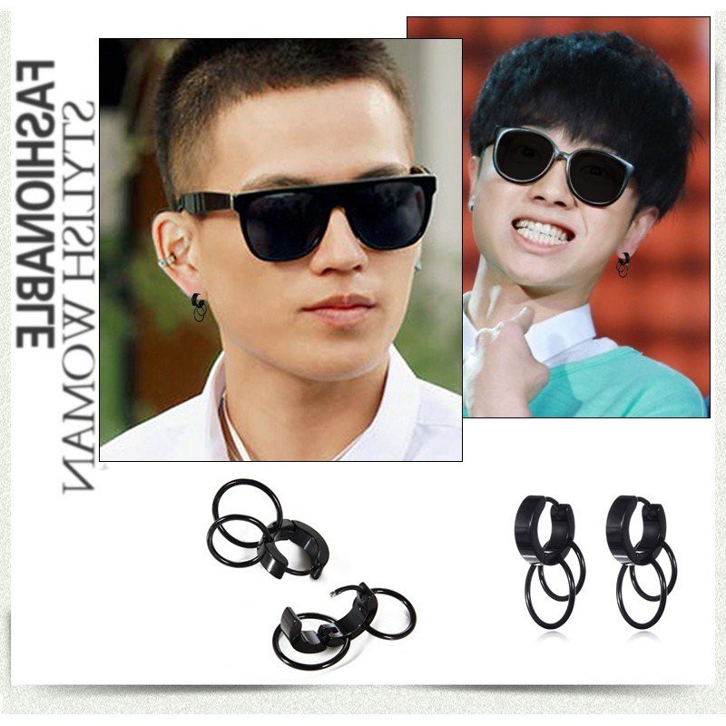 Khuyên Tai Unisex 2 Vòng Cực Chất kiểu sỏ lỗ (1 chiếc) - Bim's House