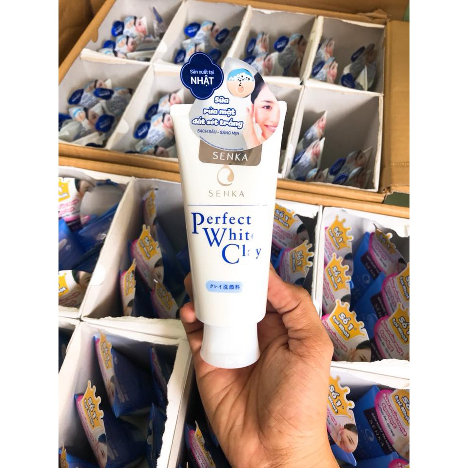 (SX Nhật Bản) Sữa rửa mặt đất sét trắng Senka Perfect White Clay 120g | BigBuy360 - bigbuy360.vn