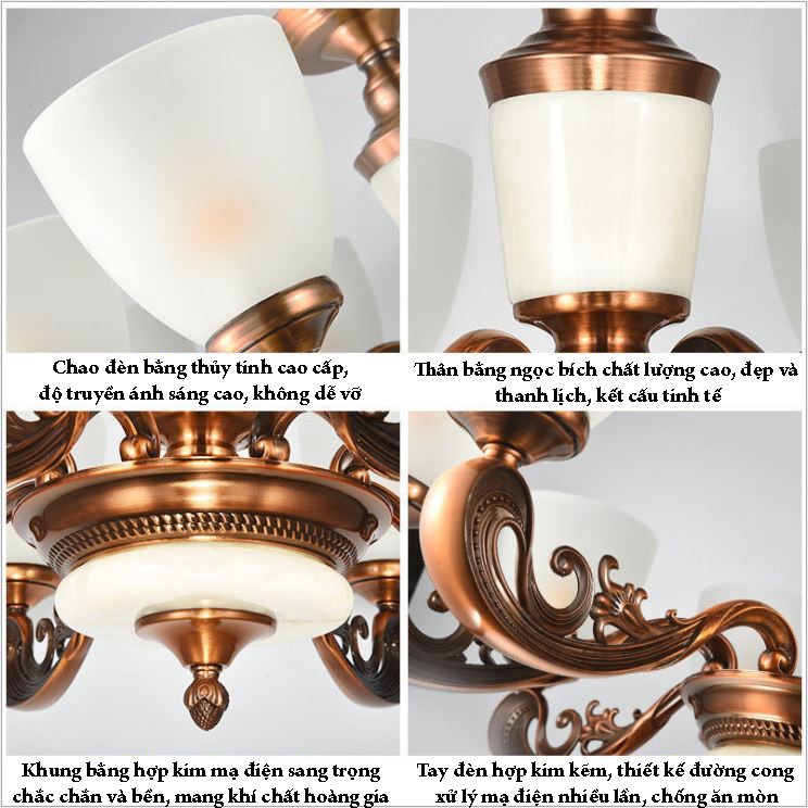 Đèn chùm MONSKY HACOT hiện đại, sang trọng loại 8 tay trang trí nội thất cao cấp - kèm bóng LED chuyên dụng.