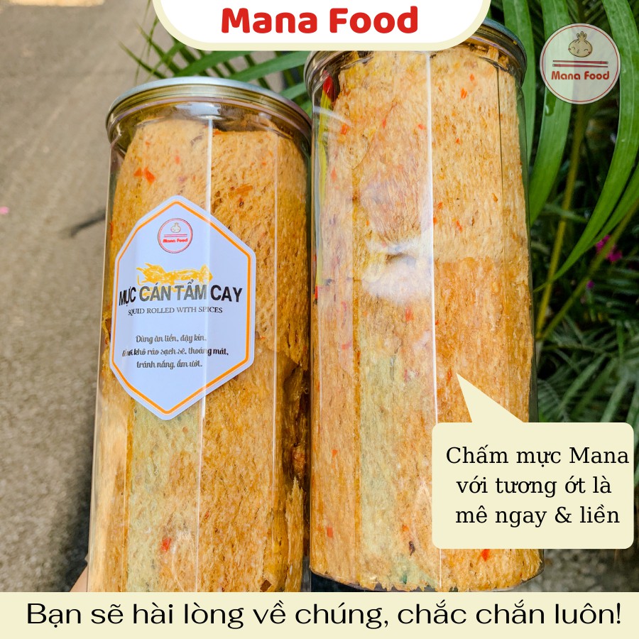 300G Mực Cán Tẩm Cay Mana Food, mực hấp dừa, khô hải sản | Mực thật - ATVSTP, Ngon, Chất lượng | BigBuy360 - bigbuy360.vn
