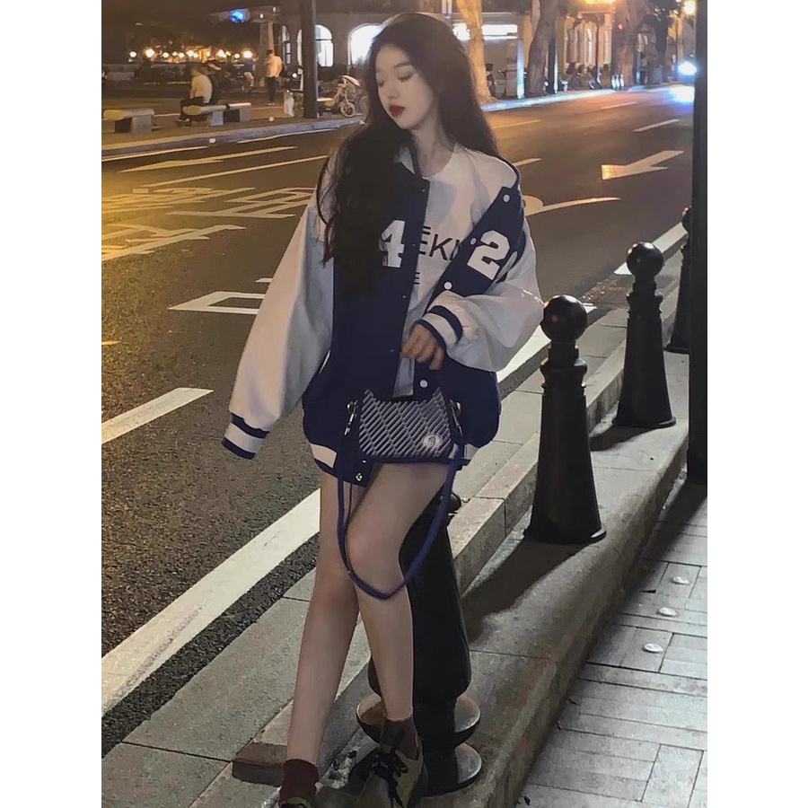 Áo khoác bomber nữ, nỉ form rộng, hình số, mặc đi chơi (ảnh thật) | BigBuy360 - bigbuy360.vn