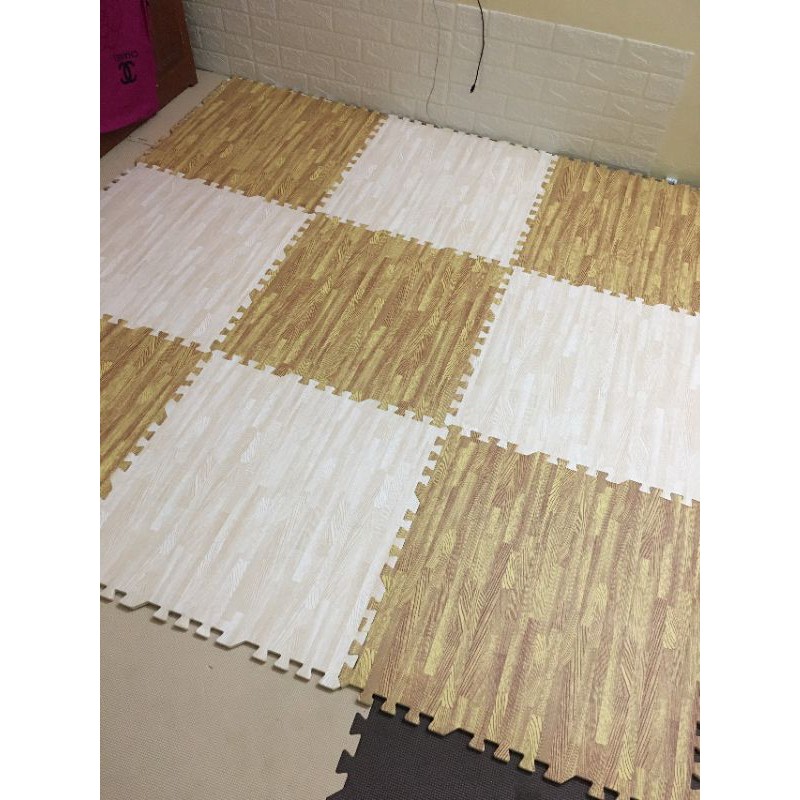 Thảm xốp vân gỗ lót sàn không mùi dày 1cm hàng VN siêu đẹp