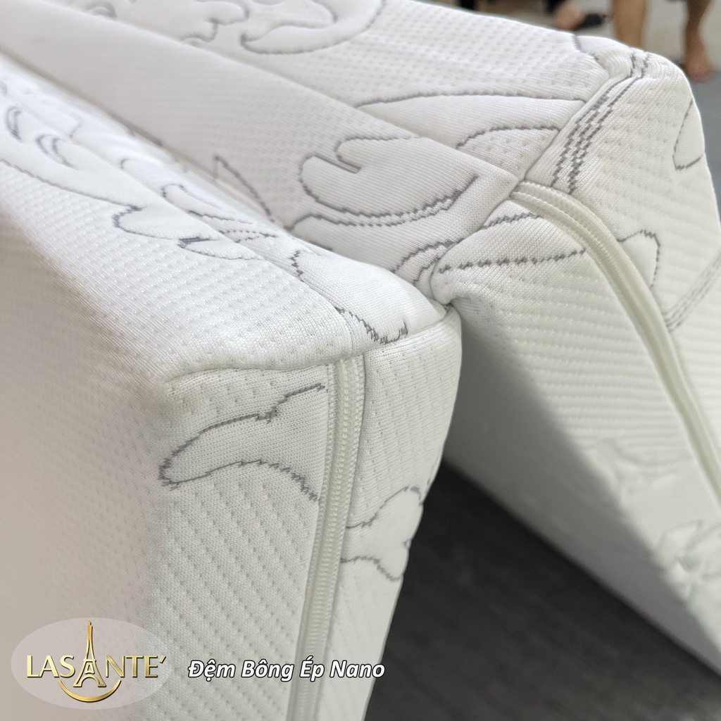 Đệm bông ép Nano kháng khuẩn chính hãng Lasante BH 5 năm
