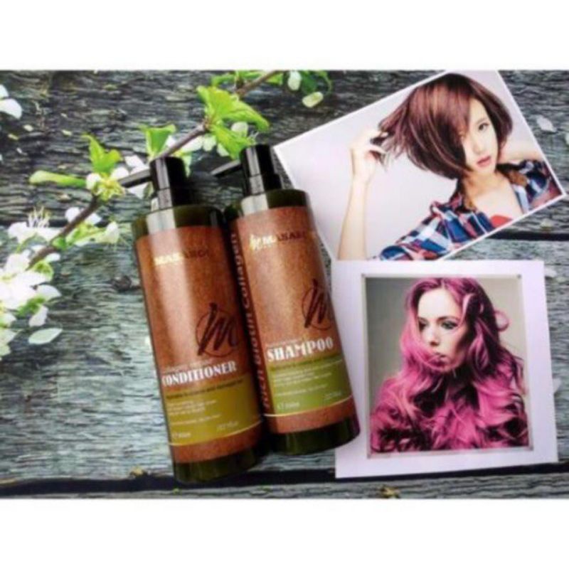 Cặp dầu gội cao cấp Rich Biotin Collagen Masaroni giàu Collagen 500ml x2