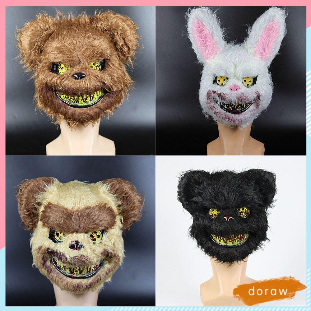 Mặt Nạ Bảo Vệ Hình Đầu Thỏ / Gấu / Máu Kinh Dị Hóa Trang Halloween