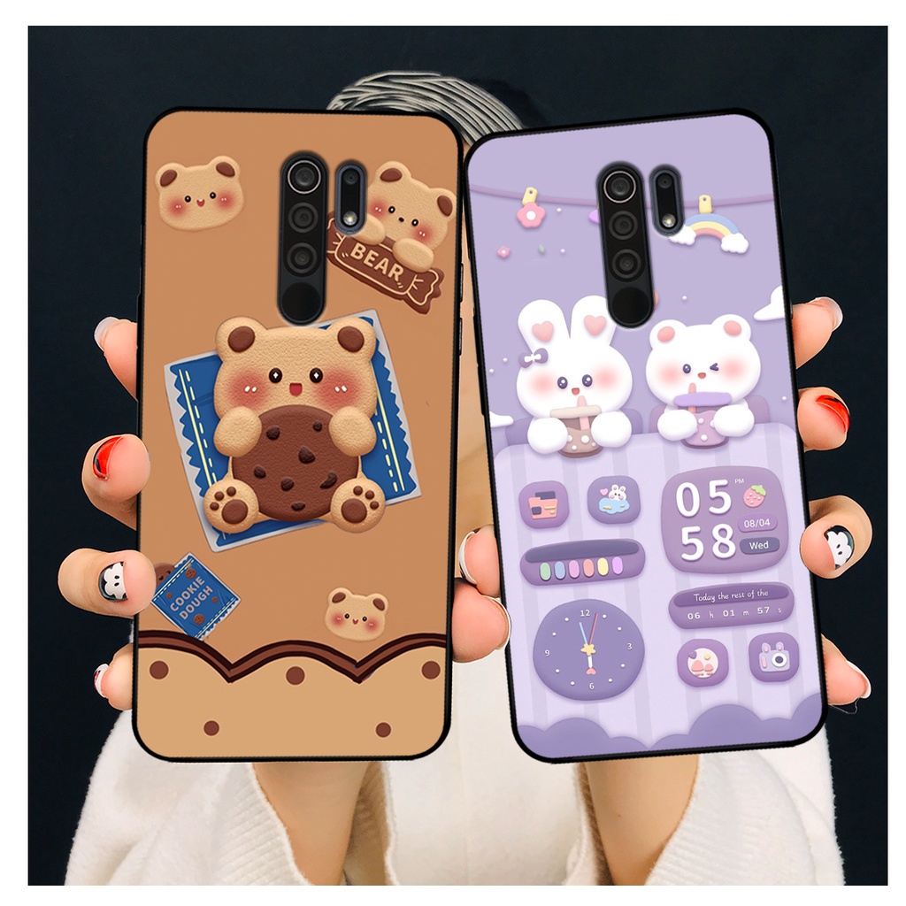 Ốp lưng Xiaomi Redmi 9 in hình gấu dễ thương. ốp chống sốc bền đẹp