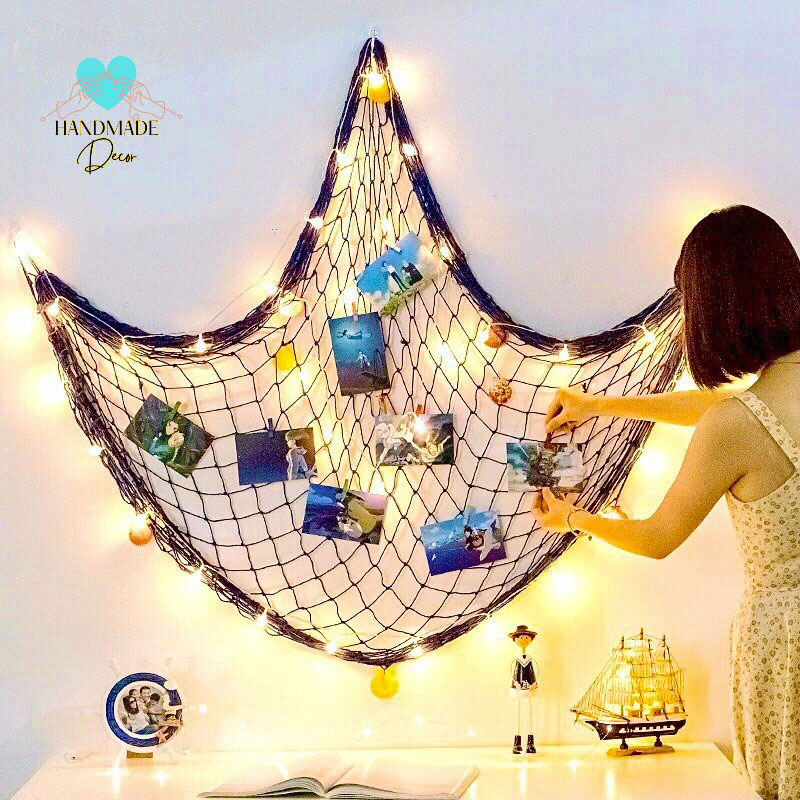 Lưới đánh cá trang trí decor phòng ngủ , phòng khách , góc làm việc, decor chụp ảnh phong cách biển