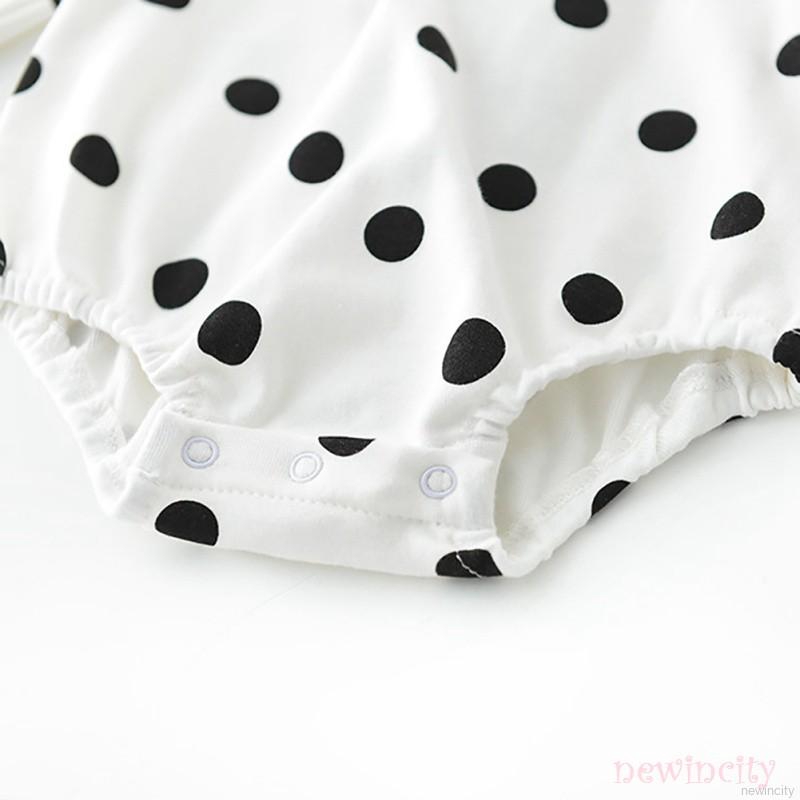 Bộ áo liền quần + nón chấm bi phong cách Hàn Quốc đáng yêu cho bé gái