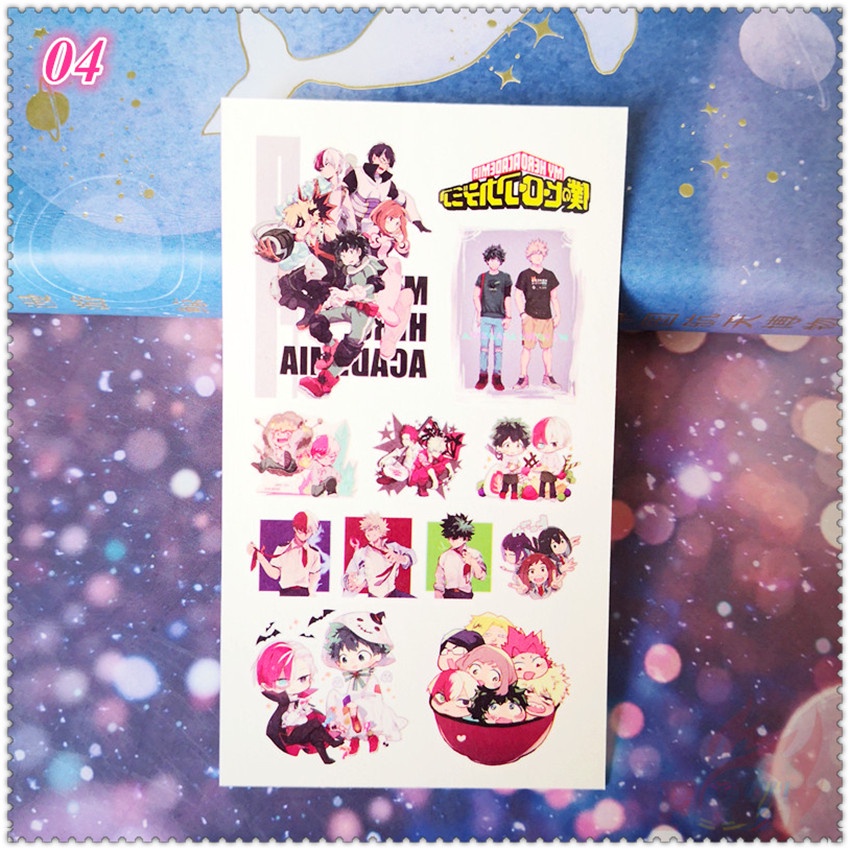 Hình xăm dán tạm thời chống thấm nước in hình họa tiết My Hero Academia độc đáo