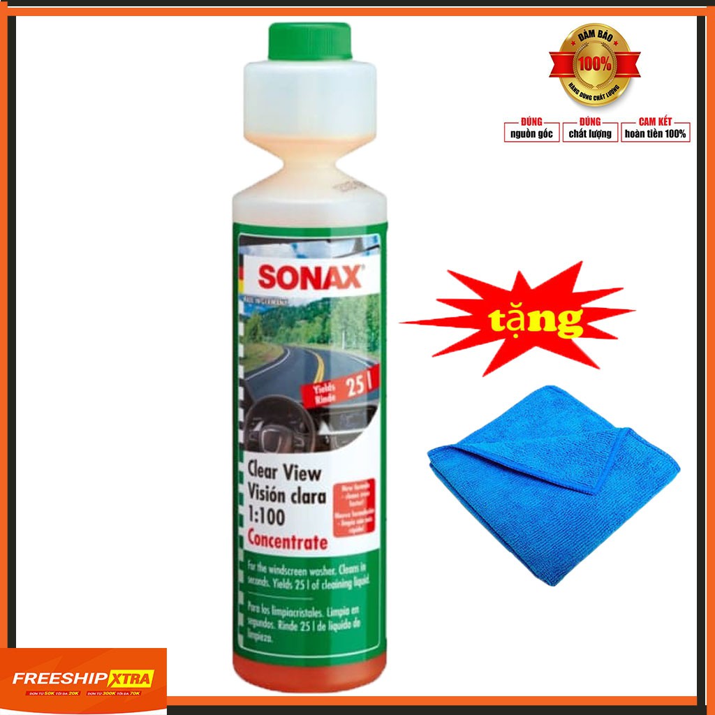 Nước rửa kính lái đậm đặc Sonax Clear View 1:100 Concentrate 250ml Sonax 371141 Tặng Khăn