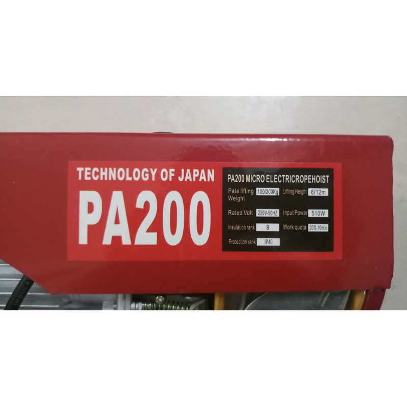 máy tời điện PA200-dây cáp 12M