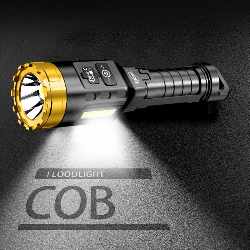 Đèn Pin LED COB Siêu Sáng 2 Chế Độ Sáng Tiện Dụng Cho Hoạt Động Ngoài Trời