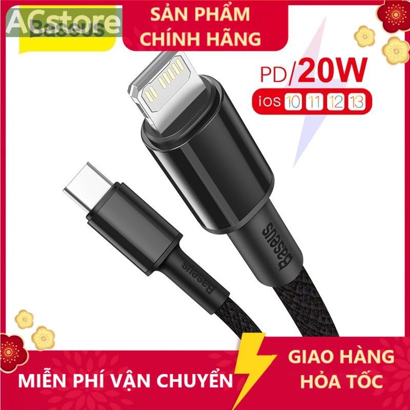 Dây cáp sạc/đồng bộ dữ liệu Baseus PD 20W/18W cổng USB C to cho IP11 Pro  ACstore