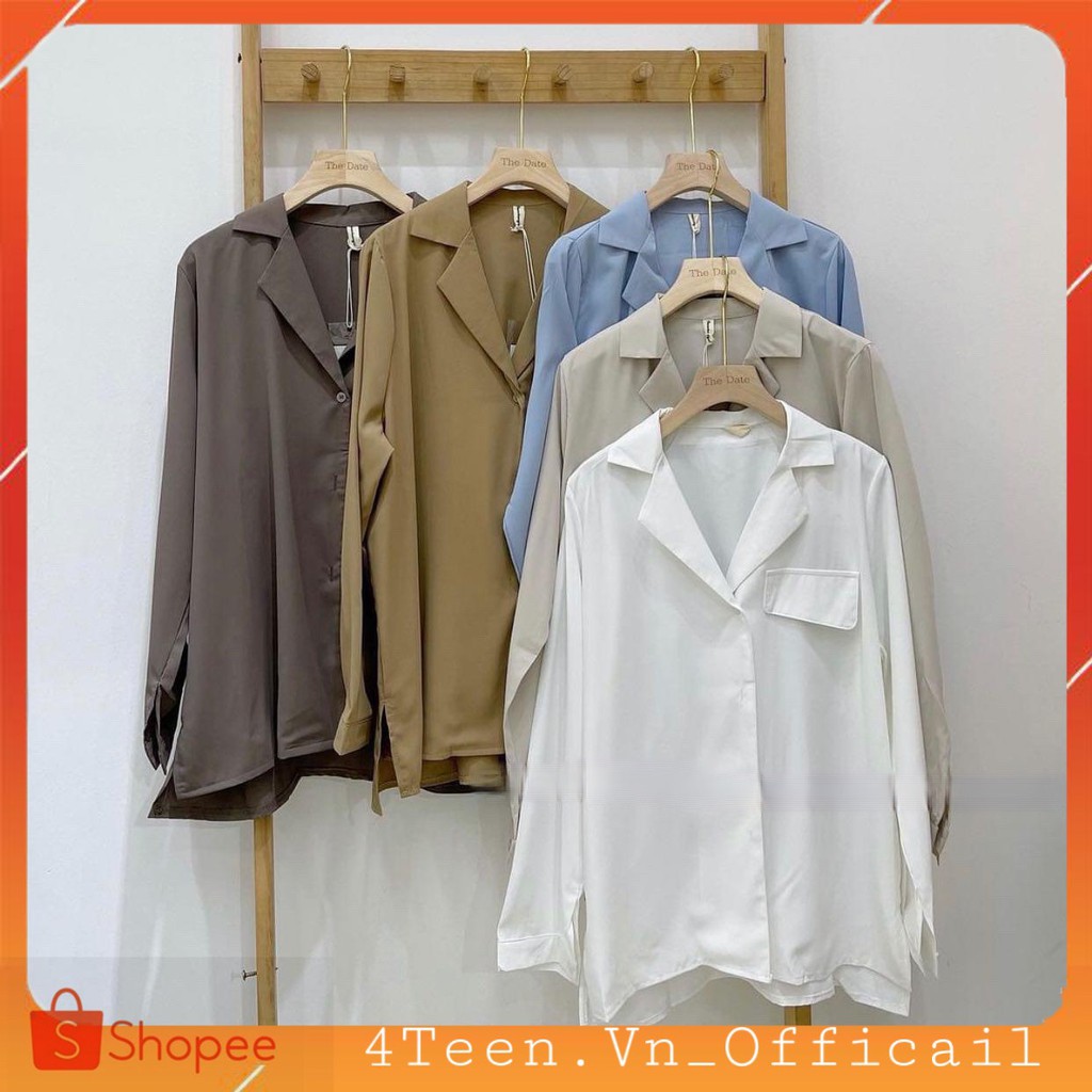 [4Teen.Vn] 🍁 Áo Sơ Mi Nữ form rộng Lụa hàn Kiểu Màu Trắng đen hồng xanh đẹp dài tay ulzzang vintage hàn quốc cao cấp trơ | BigBuy360 - bigbuy360.vn