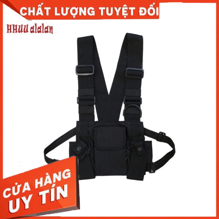 Túi đeo trước ngực có khóa kéo 3 ngăn dùng để đựng bộ đàm Motorola Baofeng Kenwood chất lượng cao - Hàng nhập khẩu