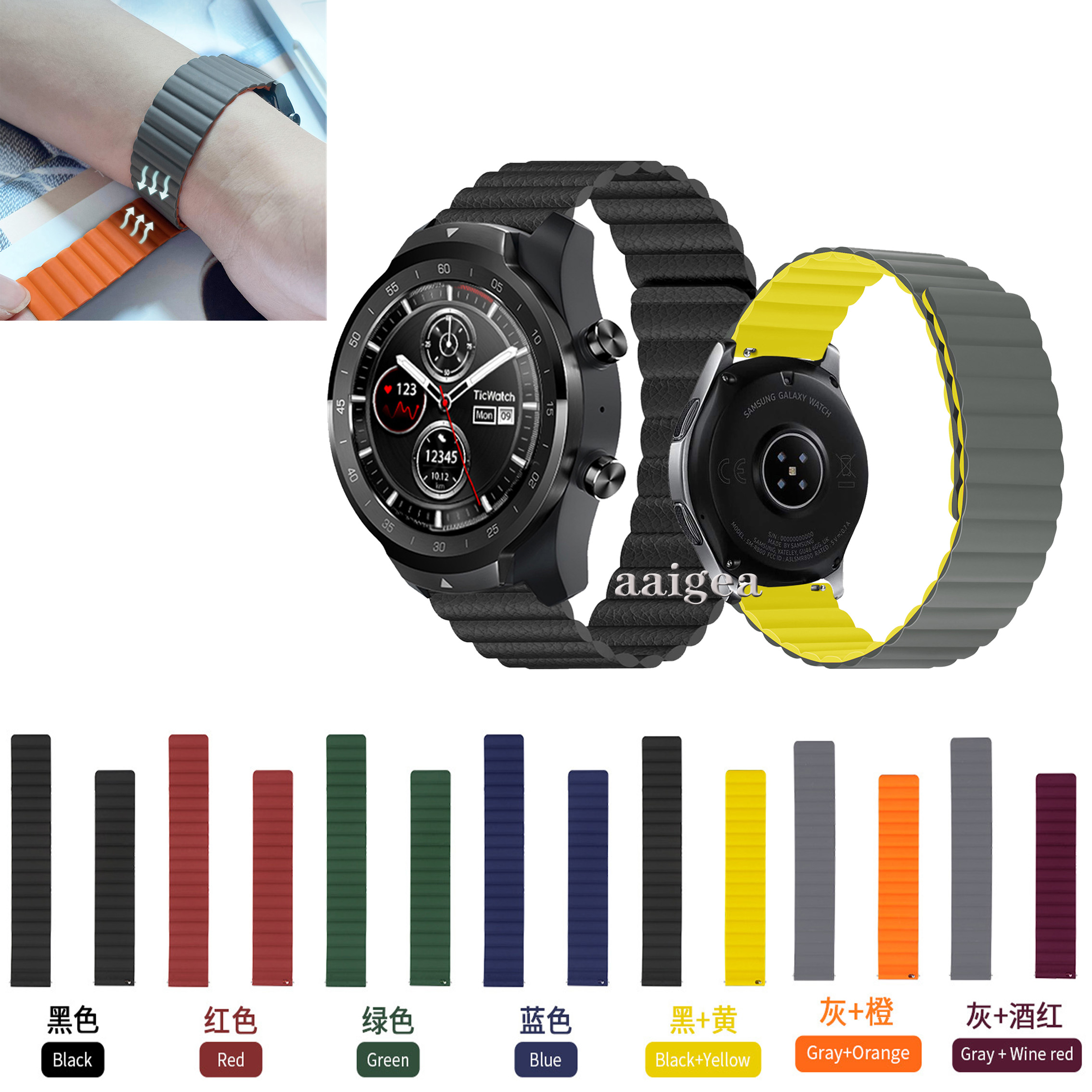 Dây Đeo Bằng Silicone 22mm Cho Đồng Hồ Thông Minh Ticwatch Pro 3 E2 S2 Gtx